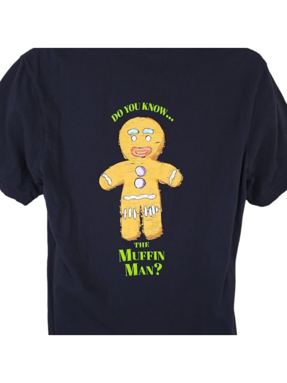 Shrek The Musical T Shirt Mens Size Large Black Do You Know The Muffin Man